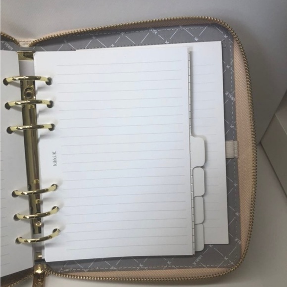 Kikki.K B6 Beige Croco Leather Zippered Planner - Picture 10 of 11